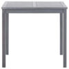 Outdoor Side End Table, 32 Inch Square Slatted Top, Sanded Gray Finish