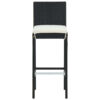 Nyra Garden Barstool Chair Set of 4, White Cushions, Black Rattan