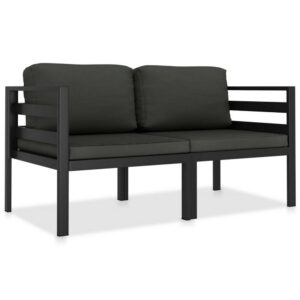 150220266991fa23ee7fa.jpeg Shina 2pc Modular Outdoor Sofa Set, Black Aluminum, Polyester Fabric