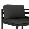 Shina 2pc Modular Outdoor Sofa Set, Black Aluminum, Polyester Fabric