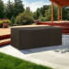 Outdoor Storage Box, Brown Rattan, 71 Inch Powder Coated Steel Frame