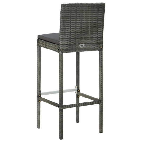 150220266991fb182a6c5.jpeg Outdoor Barstool Chair Set of 2, Gray Rattan, Black Fabric Cushions