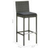 150220266991fb1b08718.jpeg Outdoor Barstool Chair Set of 2, Gray Rattan, Black Fabric Cushions