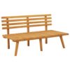 150220266991fb2b9fe04.jpeg Roma Outdoor Bench, Dark Gray and White, 45 Inch Brown Acacia Wood