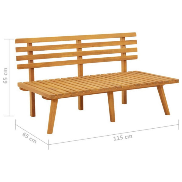 150220266991fb2e58a08.jpeg Roma Outdoor Bench, Dark Gray and White, 45 Inch Brown Acacia Wood