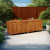 Outdoor Storage Box, Waterproof PE Bag, 69 Inch Brown Acacia Wood
