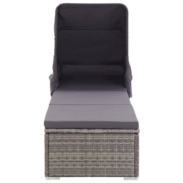 150220266991fb7662d8e.jpeg Casey Sun Chaise Lounger with Canopy, Cushion, Gray Rattan, 77 Inch