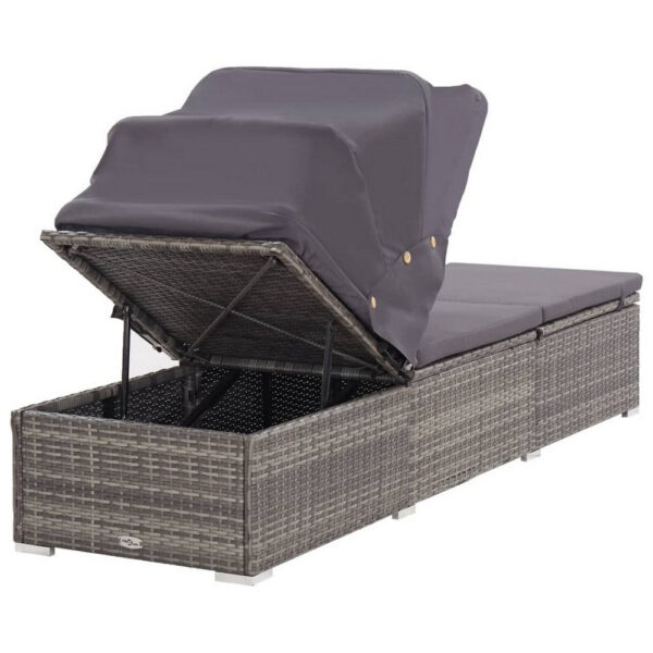 150220266991fb78c013a.jpeg Casey Sun Chaise Lounger with Canopy, Cushion, Gray Rattan, 77 Inch