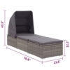 150220266991fb7e27abc.jpeg Casey Sun Chaise Lounger with Canopy, Cushion, Gray Rattan, 77 Inch