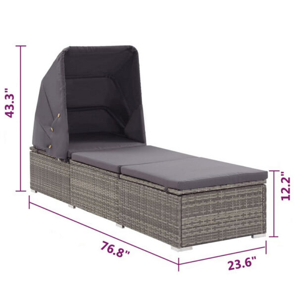 150220266991fb7e27abc.jpeg Casey Sun Chaise Lounger with Canopy, Cushion, Gray Rattan, 77 Inch