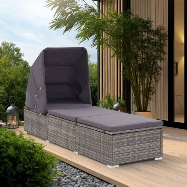 150220266991fb80d69d7.jpeg Casey Sun Chaise Lounger with Canopy, Cushion, Gray Rattan, 77 Inch