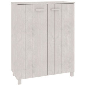 150220266991fb8849291.jpeg Accent Shoe Cabinet, 2 Doors, Farmhouse White Solid Pine Wood