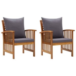 150220266991fbbc526c4.jpeg Mia Outdoor Patio Chair Set of 2, Gray Cushions, Slatted Acacia Wood