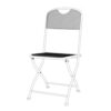 Outdoor Patio Chair Set of 2, Open Cutout Back, Foldable Gray Metal