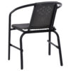 Outdoor Patio Chair Set of 4, Stackable, Plastic Rattan, Metal, Black