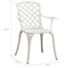 Outdoor Patio Chair Set of 4, Cutout Backrests, White Aluminum Metal