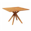 Patio Outdoor Dining Table, 43 Inch Square Natural Brown Acacia Wood