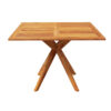 Patio Outdoor Dining Table, 43 Inch Square Natural Brown Acacia Wood