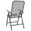 Ian Outdoor Foldable Chair Set of 2, Metal Mesh Design, Dark Gray