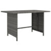 Outdoor Dining Table, 43 Inch Rectangular Top, Dark Gray Poly Rattan