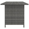 Outdoor Dining Table, 43 Inch Rectangular Top, Dark Gray Poly Rattan