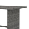 Outdoor Dining Table, 43 Inch Rectangular Top, Dark Gray Poly Rattan