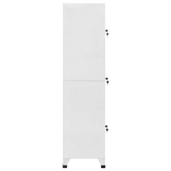 Nova Tall Locker Cabinet, 71 Inch, 3 Compartments, White, Steel Metal