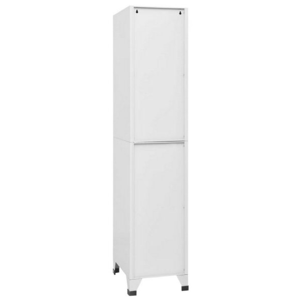 Nova Tall Locker Cabinet, 71 Inch, 3 Compartments, White, Steel Metal