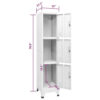 Nova Tall Locker Cabinet, 71 Inch, 3 Compartments, White, Steel Metal