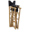 Folding Director's Chairs Set of 2, X Shape Base, Bamboo, Dark Gray