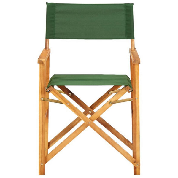 150220266991fd82d1573.jpeg Folding Director's Chairs Set of 2, X Shape Base, Acacia Wood, Green