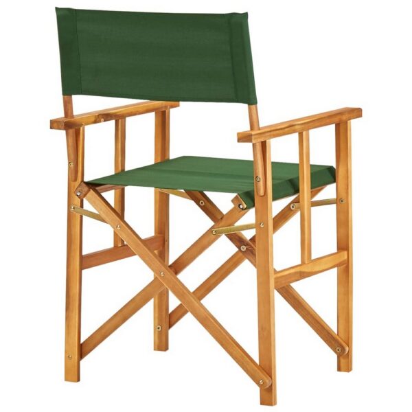 150220266991fd879b0cf.jpeg Folding Director's Chairs Set of 2, X Shape Base, Acacia Wood, Green