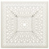 Outdoor Patio Breakfast Dining Table, 35 Inch Square, White Metal