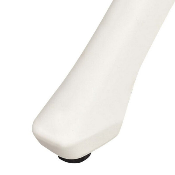 Outdoor Patio Breakfast Dining Table, 35 Inch Square, White Metal