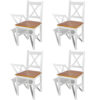 150220266991fdf6cf2fc.jpeg Outdoor Dining Side Chair Set of 4, Square Brown Pine Wood Seat, White
