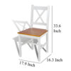 150220266991fe0214dca.jpeg Outdoor Dining Side Chair Set of 4, Square Brown Pine Wood Seat, White