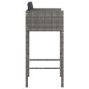 Lexy Outdoor Barstool Chairs Set of 4, Black Fabric and Gray Rattan