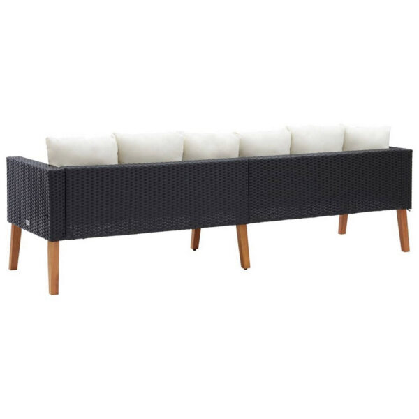 150220266991fed512d28.jpeg 3 Seater Outdoor Sofa with White Fabric Cushions, Black Rattan 86 Inch