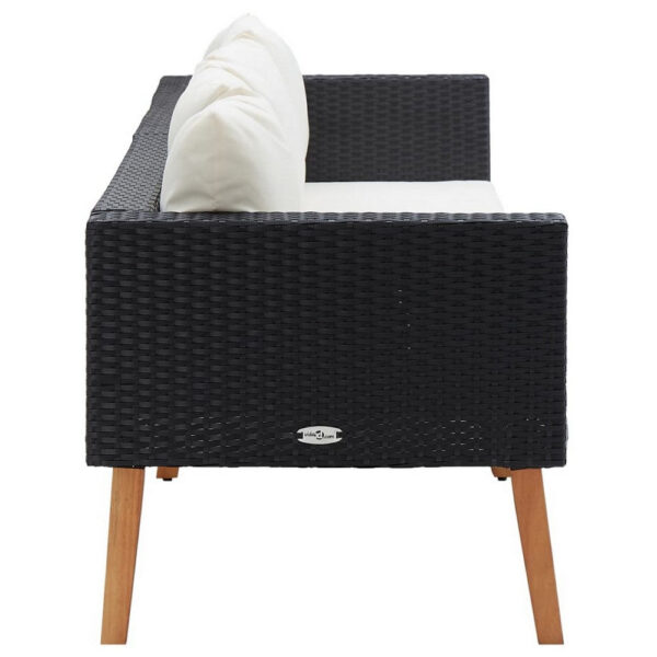 150220266991fed7789ba.jpeg 3 Seater Outdoor Sofa with White Fabric Cushions, Black Rattan 86 Inch