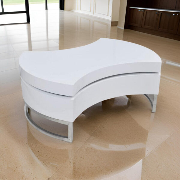 150220266991ff11196a8.jpeg Coffee Table, Contemporary Rotating Storage Design, 32 Inch White