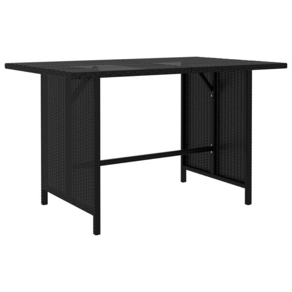 150220266991ff14b8321.jpeg Outdoor Dining Table, Rectangular 43 Inch, Black Rattan, Steel Frame