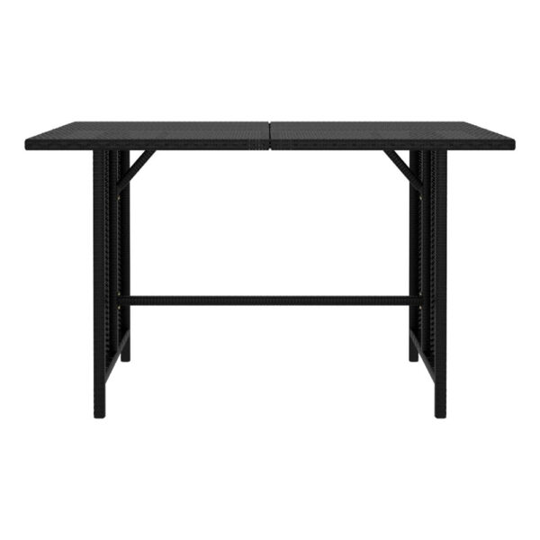 150220266991ff178946d.jpeg Outdoor Dining Table, Rectangular 43 Inch, Black Rattan, Steel Frame