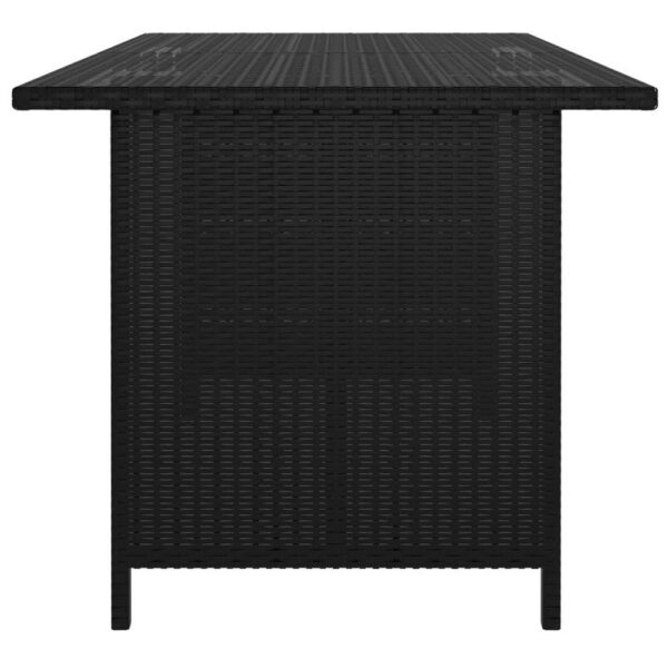 150220266991ff1ae7872.jpeg Outdoor Dining Table, Rectangular 43 Inch, Black Rattan, Steel Frame