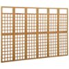 6 Panel Room Divider Trellis, Foldable Brown Solid Wood Frame, 96 Inch