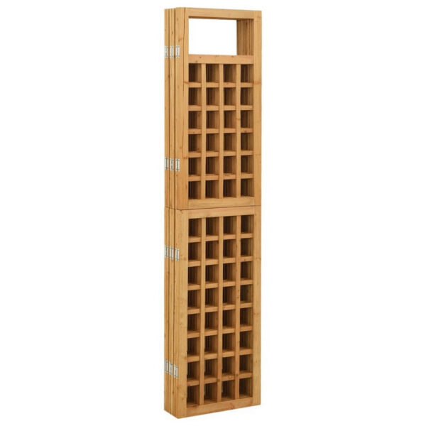 6 Panel Room Divider Trellis, Foldable Brown Solid Wood Frame, 96 Inch