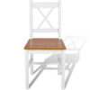 150220266991ff4ac149c.jpeg Dining Side Chair Set of 2, X Back Design, White, Brown Pine Wood