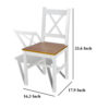 150220266991ff523cf0d.jpeg Dining Side Chair Set of 2, X Back Design, White, Brown Pine Wood