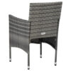 Gil Outdoor Dining Chair Set of 2, Gray Cushions and Poly Rattan