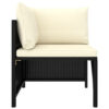 Nilo Outdoor Modular Sectional Corner Sofa Seat, Cream, Black Rattan