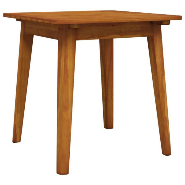 3pc Outdoor Tea Table Set, 2 Chair, Slatted Solid Brown Acacia Wood